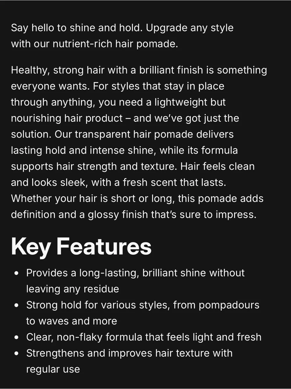 Level 3B Pomade hi shine hair holding formula